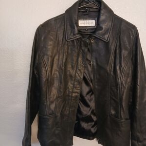 Jones New York Dark Leather Jacket